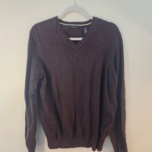 Van Heusen Men's Dark Brown V-Neck Sweater
